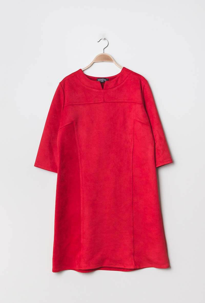 Plus Size Suede Klänning