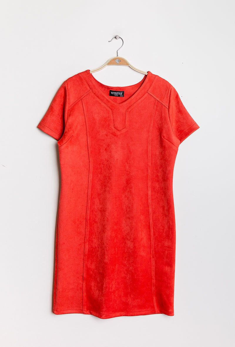 Plus Size Suede Klänning