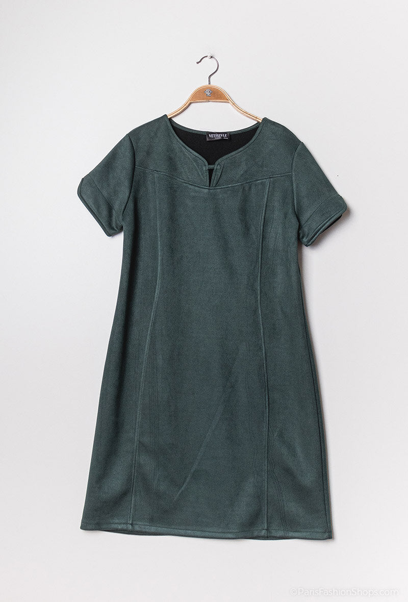 Plus Size Suede Klänning