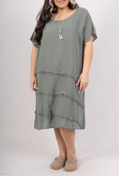 Plus Size Cotton dress with necklace
