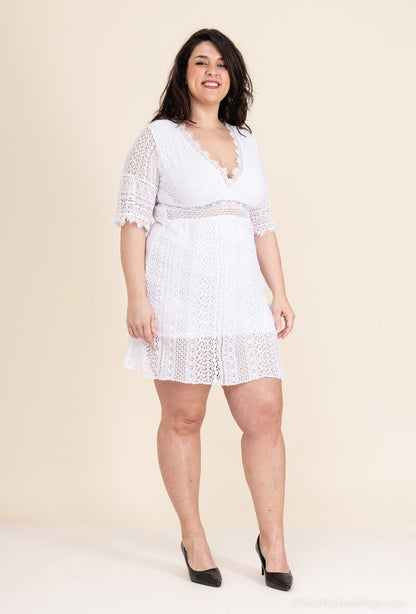 Plus Size Lace Dress för Vackra Kvinnor