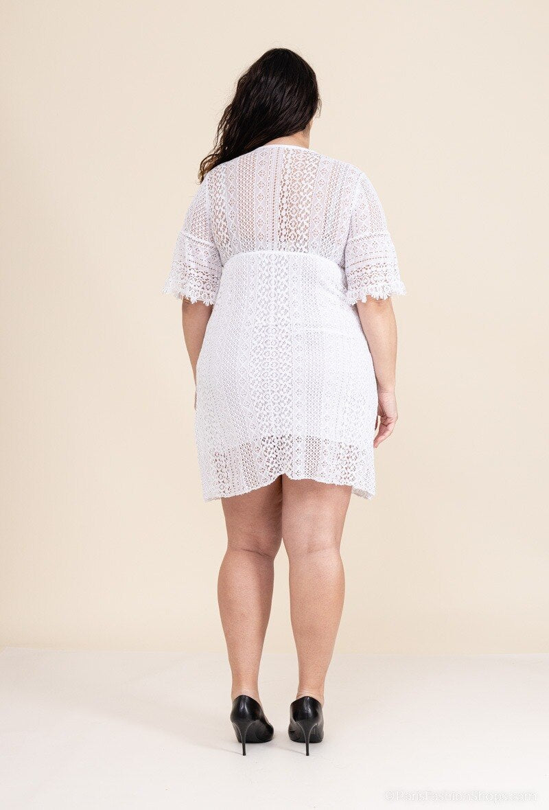 Plus Size Lace Dress för Vackra Kvinnor