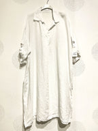 Plus Size Linen dress with t40 shirt collar in T54