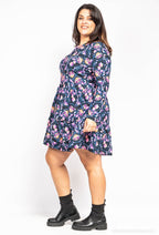 Plus Size Mönstrad Knit Klänning