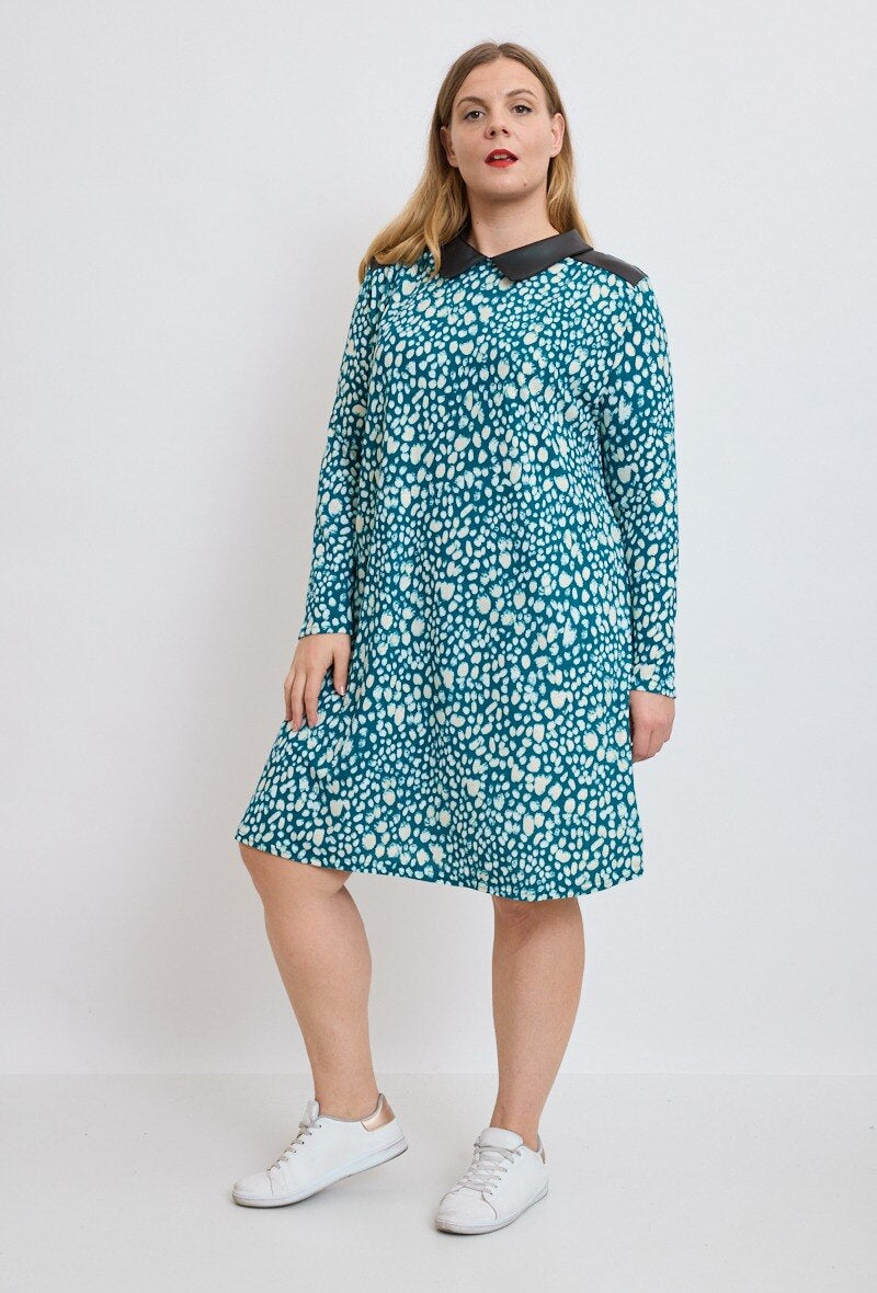 Plus Size Printed Knit Dress