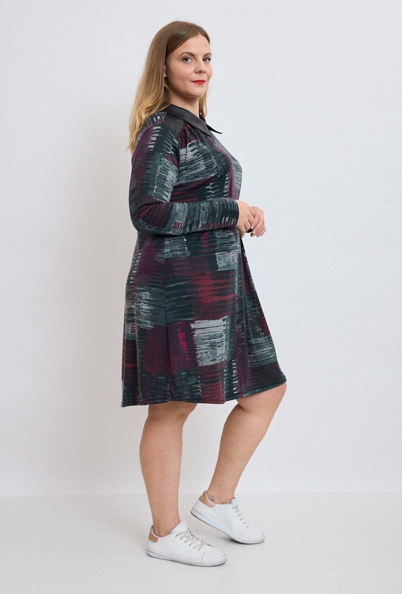 Plus Size Printed Knit Dress