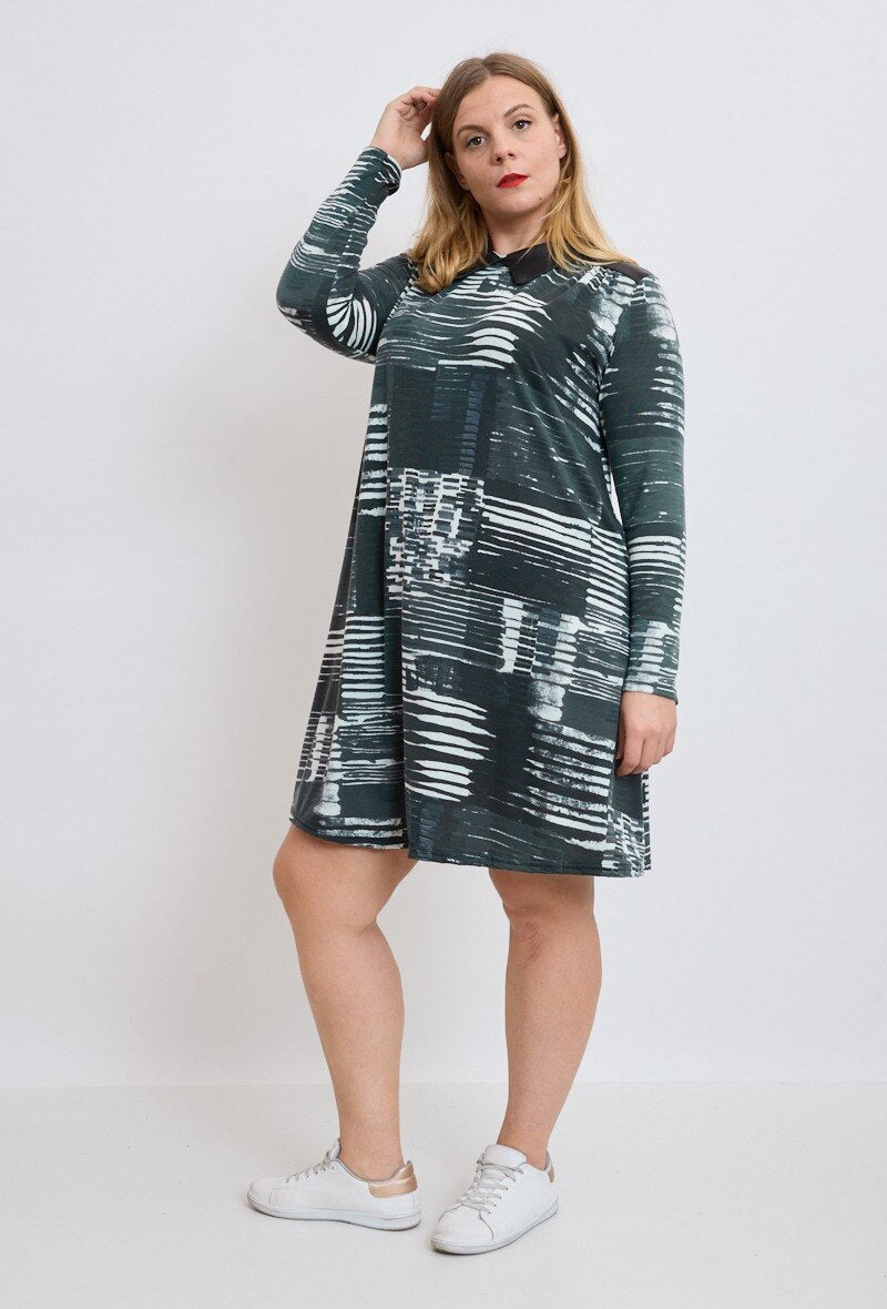 Plus Size Printed Knit Dress