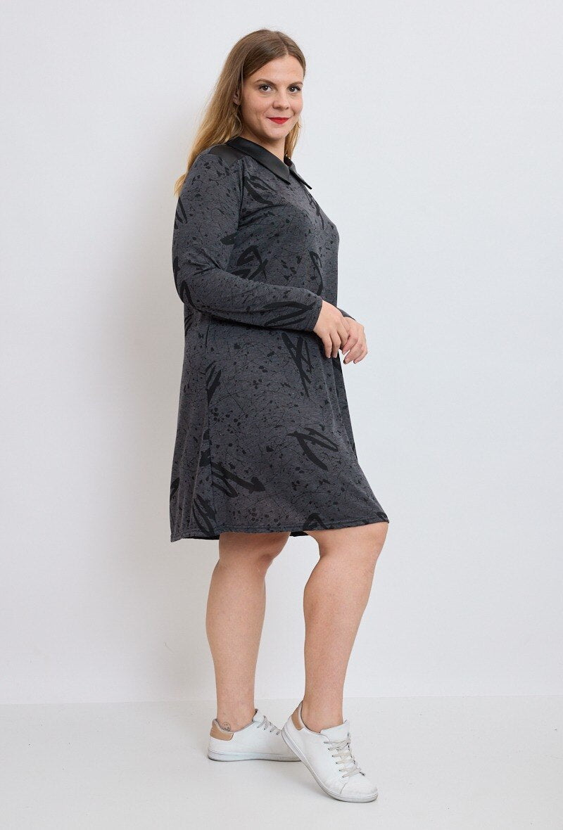 Plus Size Printed Knit Dress