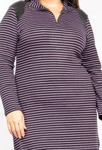 Randig stickad klänning i Plus Size