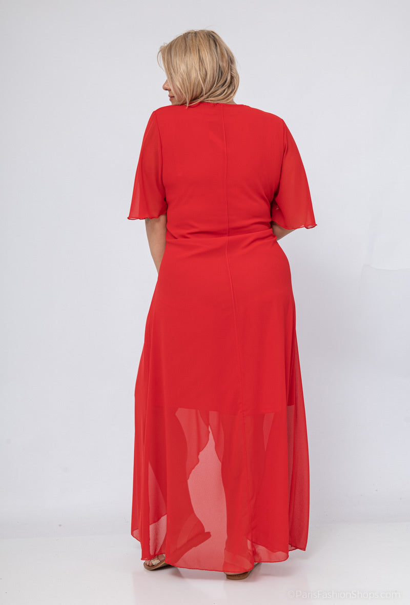 Plus Size Chiffonklänning