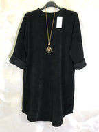 Plus Size Velvet dress with necklace