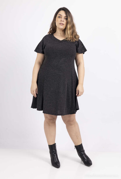 Plus Size Flared sequin dress