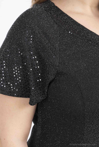 Plus Size Flared Sequin Dress