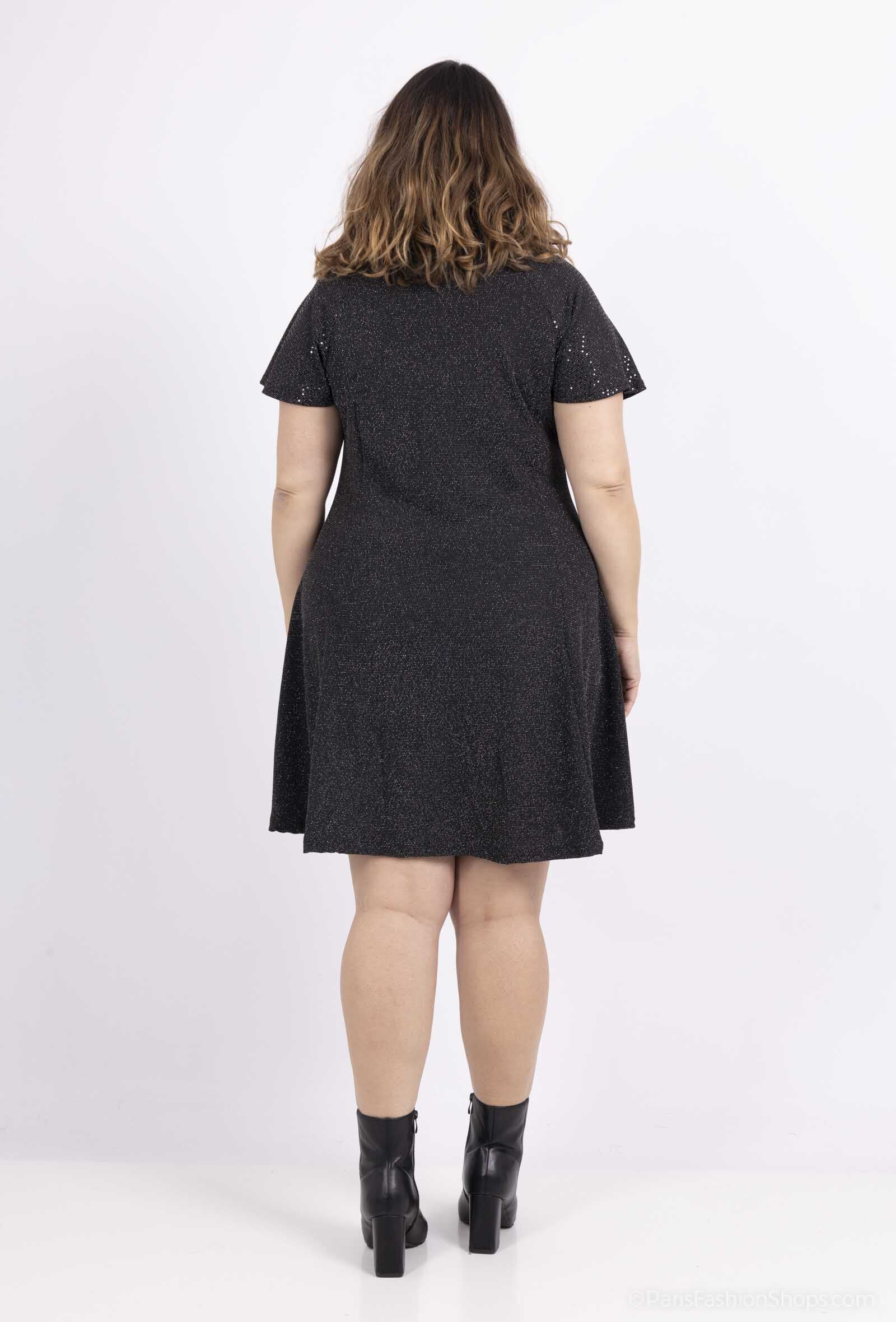 Plus Size Flared Sequin Dress
