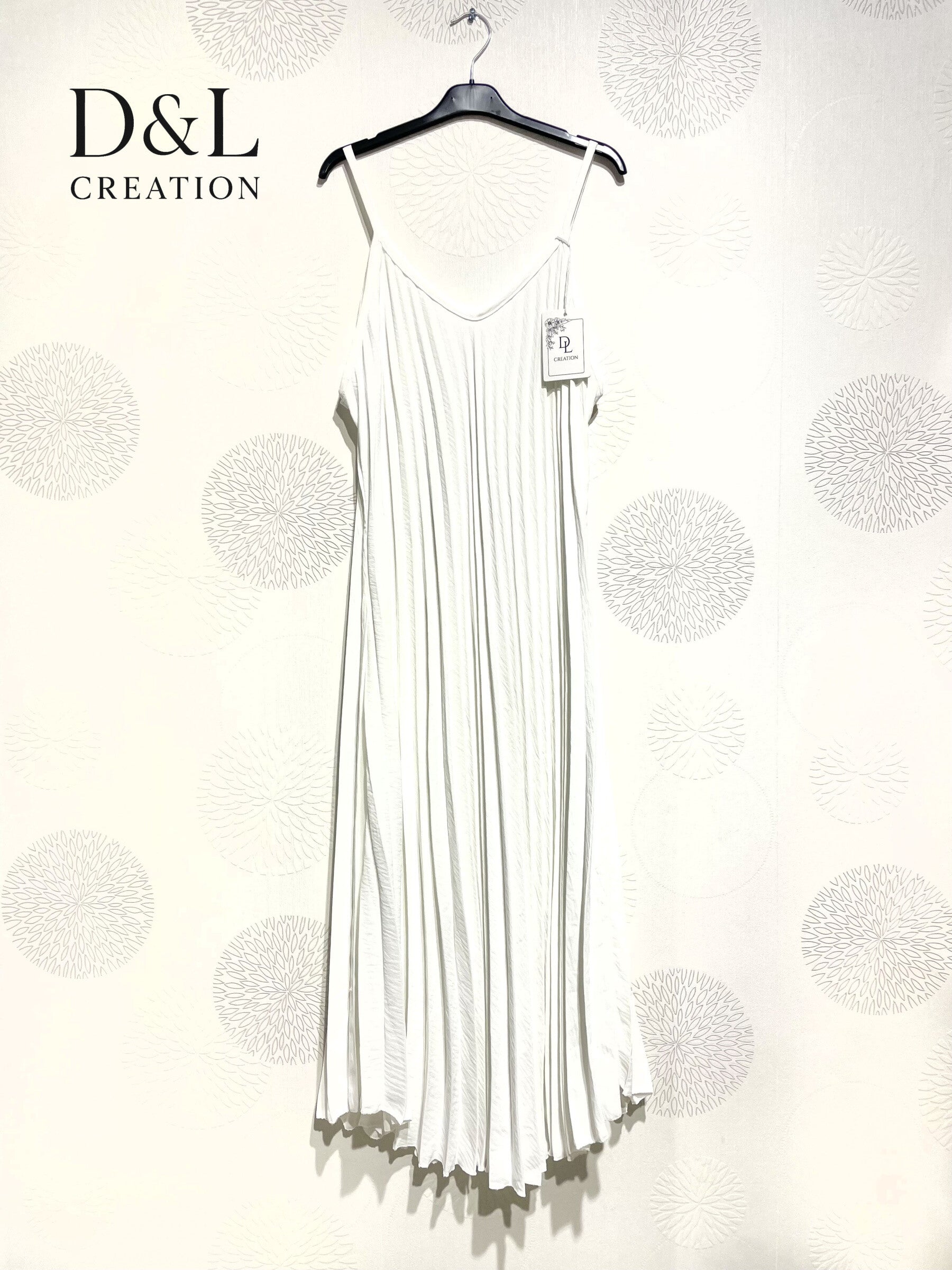 Plus Size Pleated flared dress fine straps T38 at T50