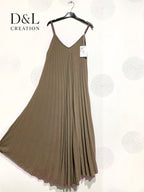 Plus Size Pleated flared dress fine straps T38 at T50