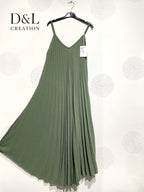 Plus Size Pleated flared dress fine straps T38 at T50