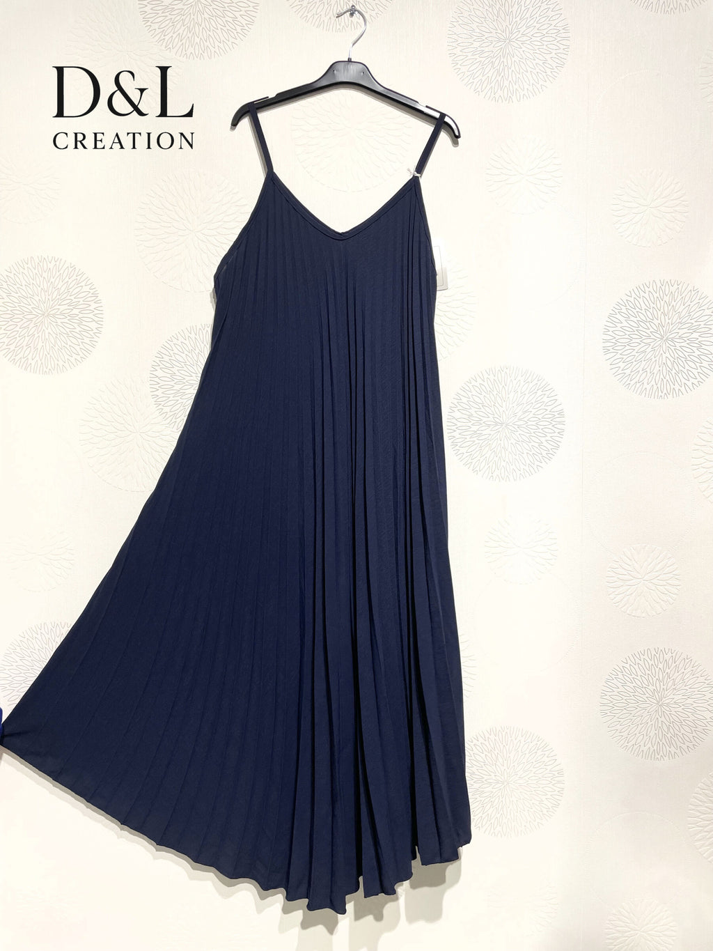 Plus Size Pleated flared dress fine straps T38 at T50
