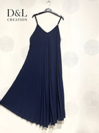 Plus Size Pleated flared dress fine straps T38 at T50