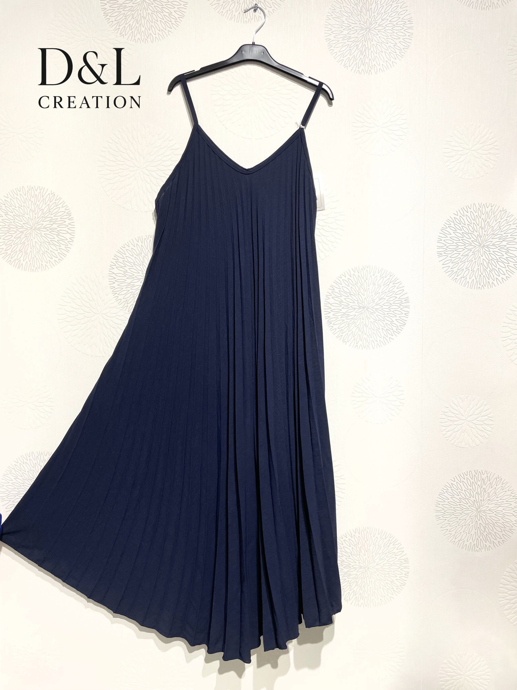 Plus Size Pleated flared dress fine straps T38 at T50