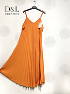Plus Size Pleated flared dress fine straps T38 at T50