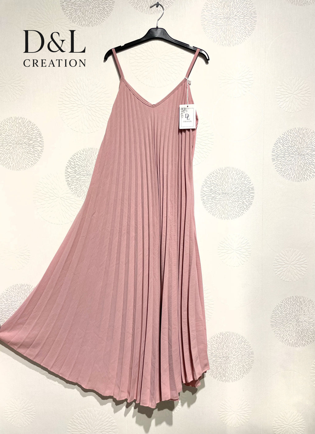 Plus Size Pleated flared dress fine straps T38 at T50