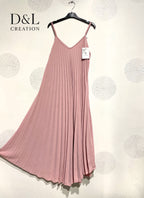 Plus Size Pleated flared dress fine straps T38 at T50