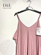 Plus Size Plisserad Flared Klänning med Tunna Remmar T38 till T50
