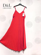 Plus Size Pleated flared dress fine straps T38 at T50