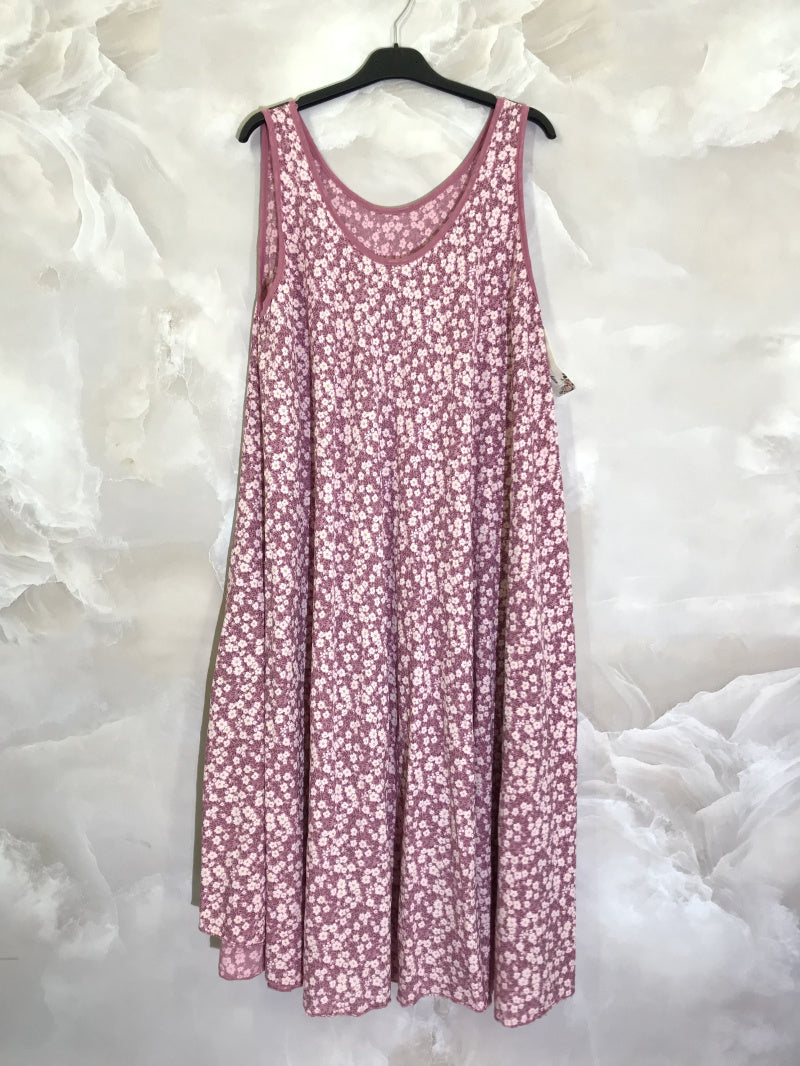 Plus Size Ärmelslös Blommig Flared Klänning