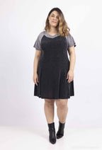 Plus Size Sequin flared dress
