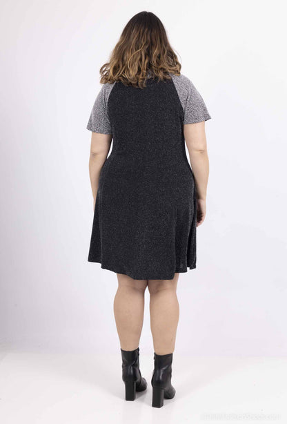 Plus Size Sequin Flared Dress