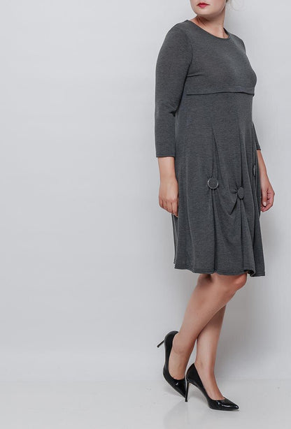 Plus Size Fancy Dress with Buttons