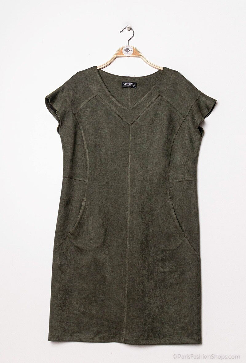 Plus Size Faux suede dress