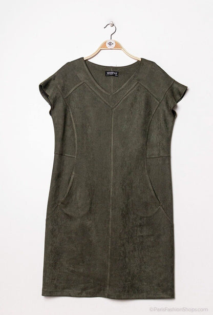 Plus Size Faux suede dress