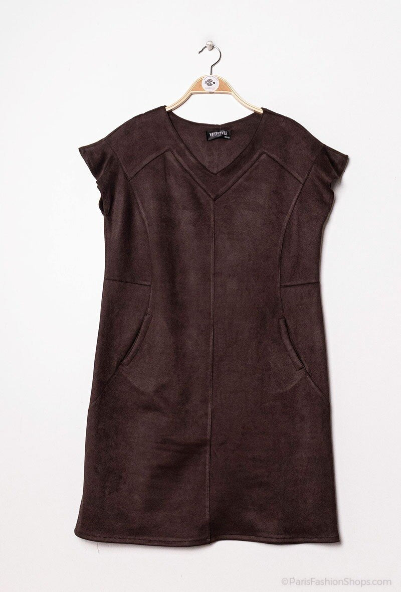 Plus Size Faux suede dress