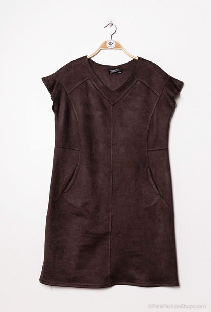 Plus Size Faux suede dress