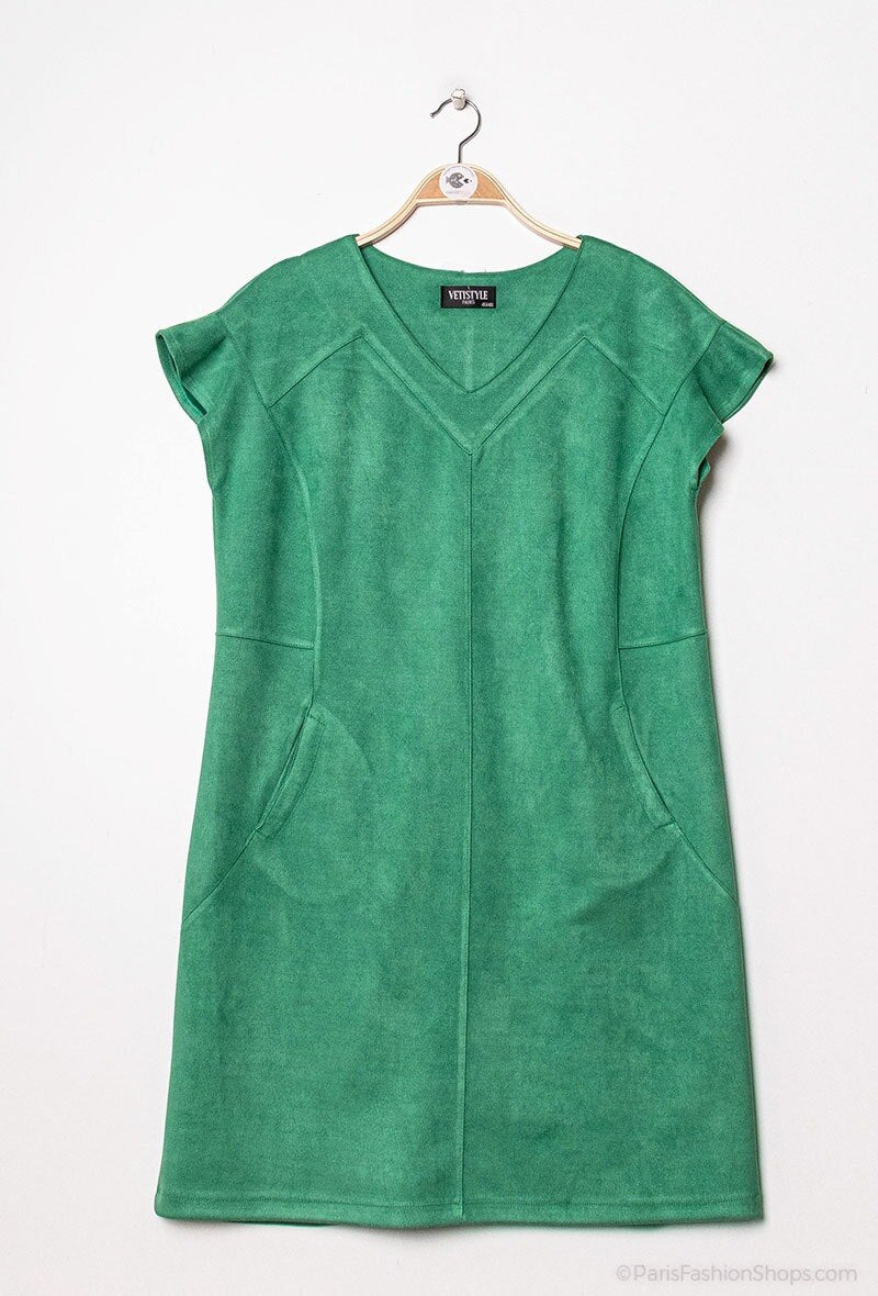 Plus Size Faux suede dress