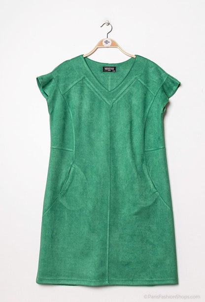 Plus Size Faux suede dress