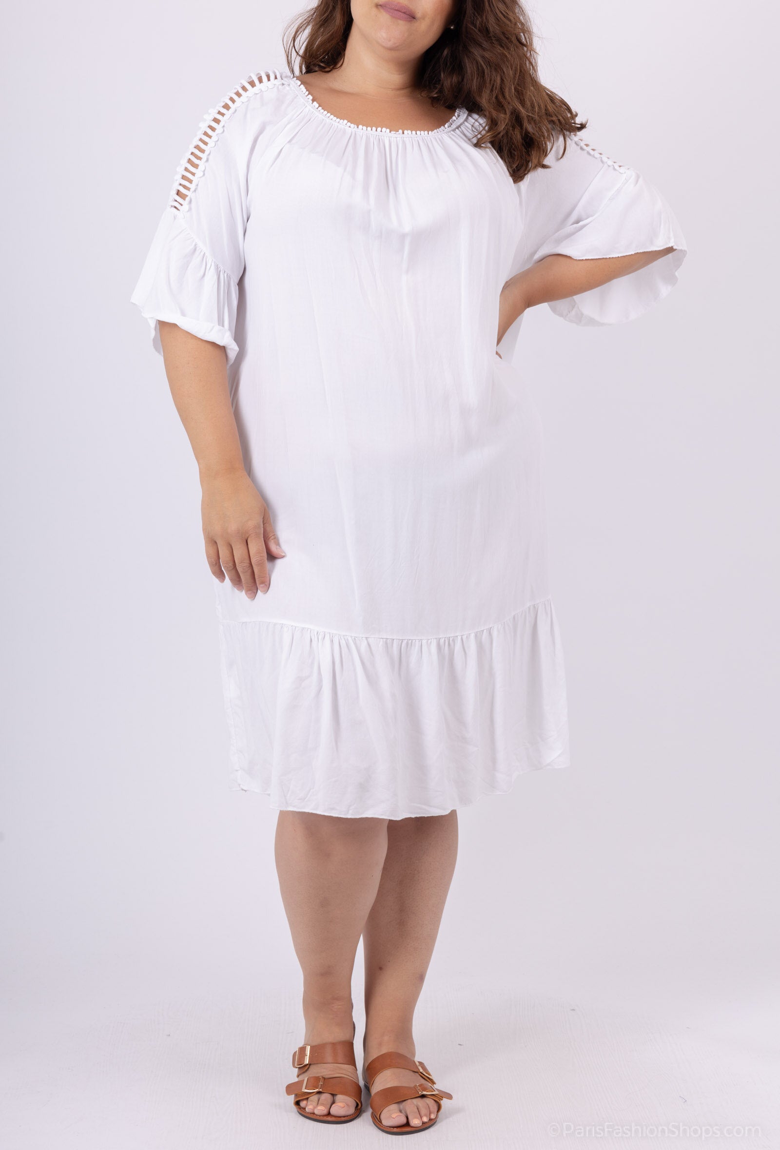 Plus Size Flowy dress with cutout shoulders