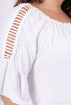 Plus Size Flowy Dress med Utskurna Axlar