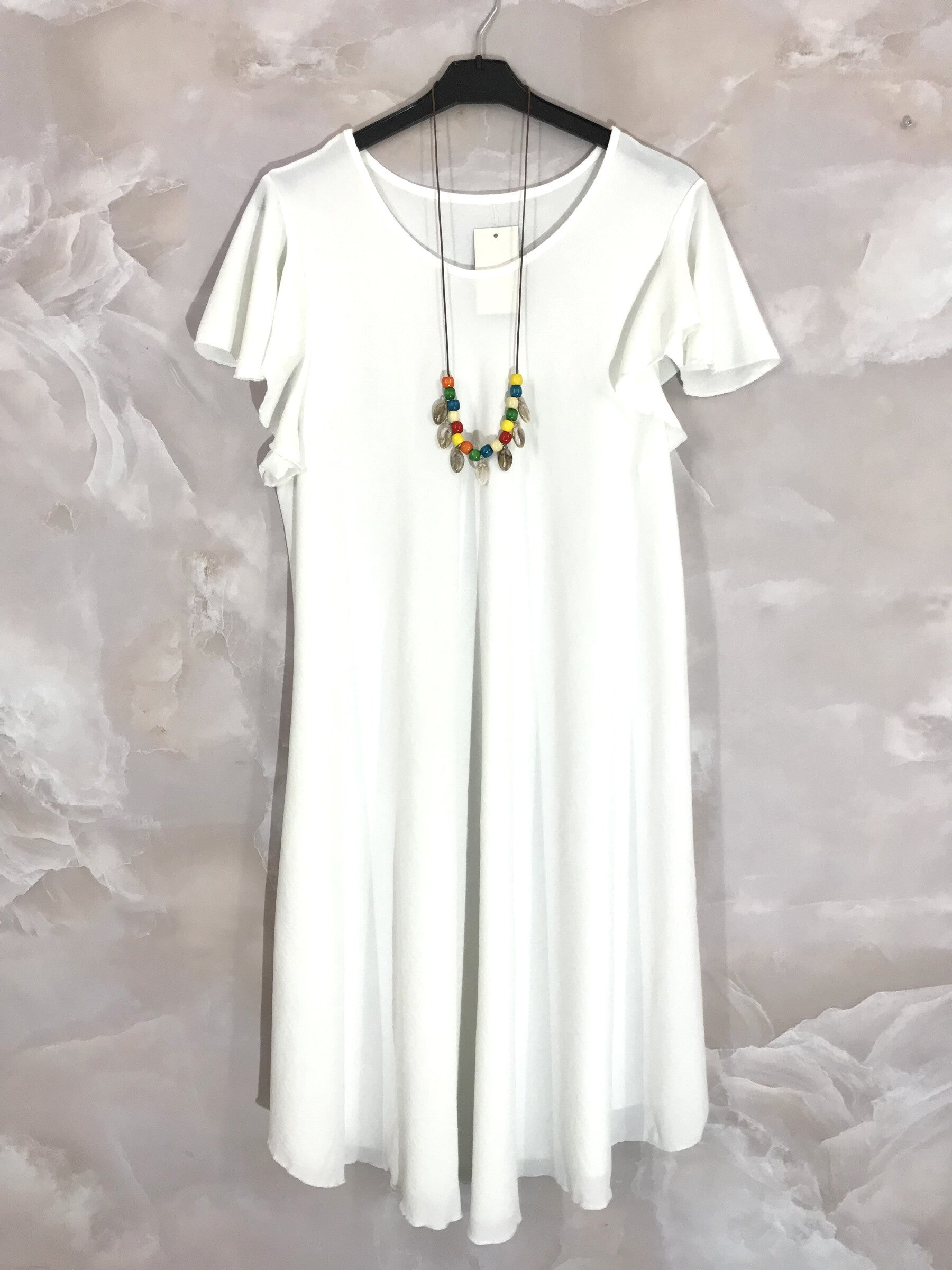 Plus Size Flared Waist Dress with Fluffy Sleeves T38 to T52