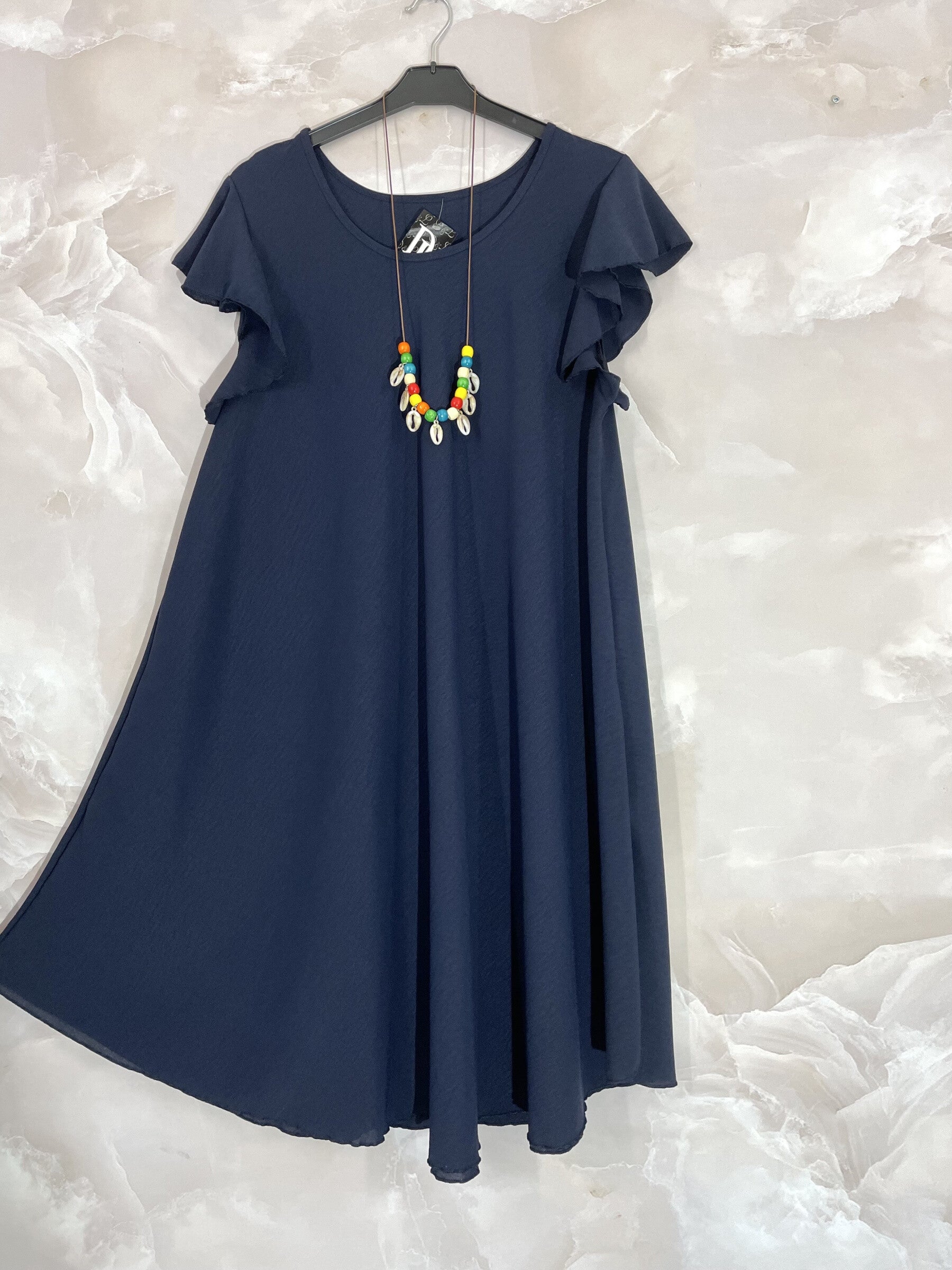 Plus Size Large flared waist dress with fluffy sleeves T38 to T52