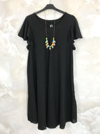 Plus Size Flared Waist Dress with Fluffy Sleeves T38 to T52