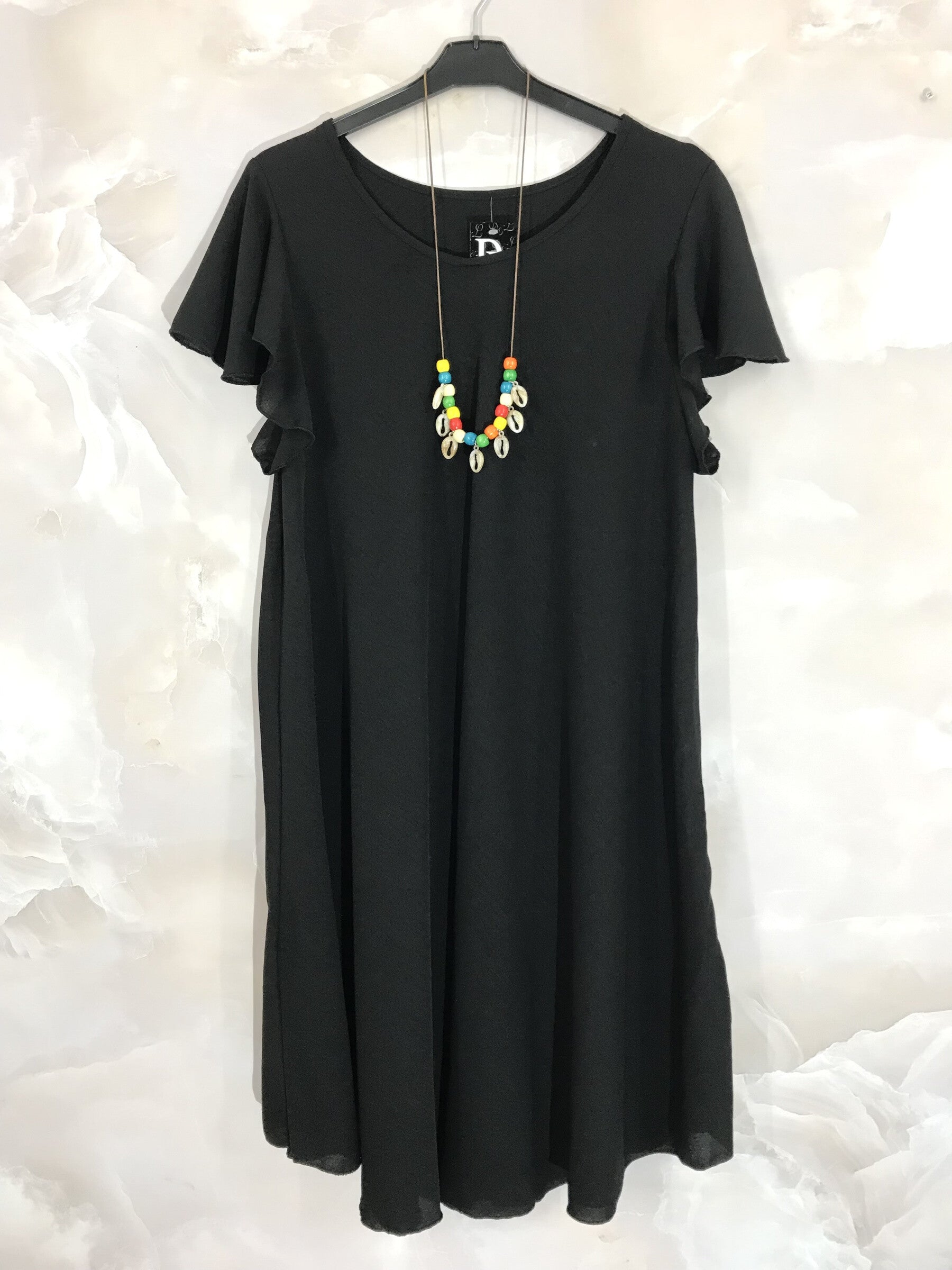 Plus Size Flared Waist Dress with Fluffy Sleeves T38 to T52
