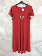 Plus Size Large flared waist dress with fluffy sleeves T38 to T52