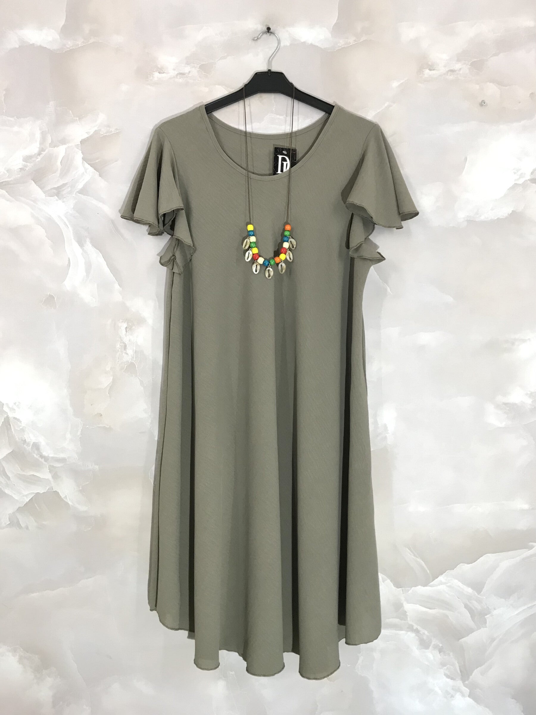 Plus Size Large flared waist dress with fluffy sleeves T38 to T52
