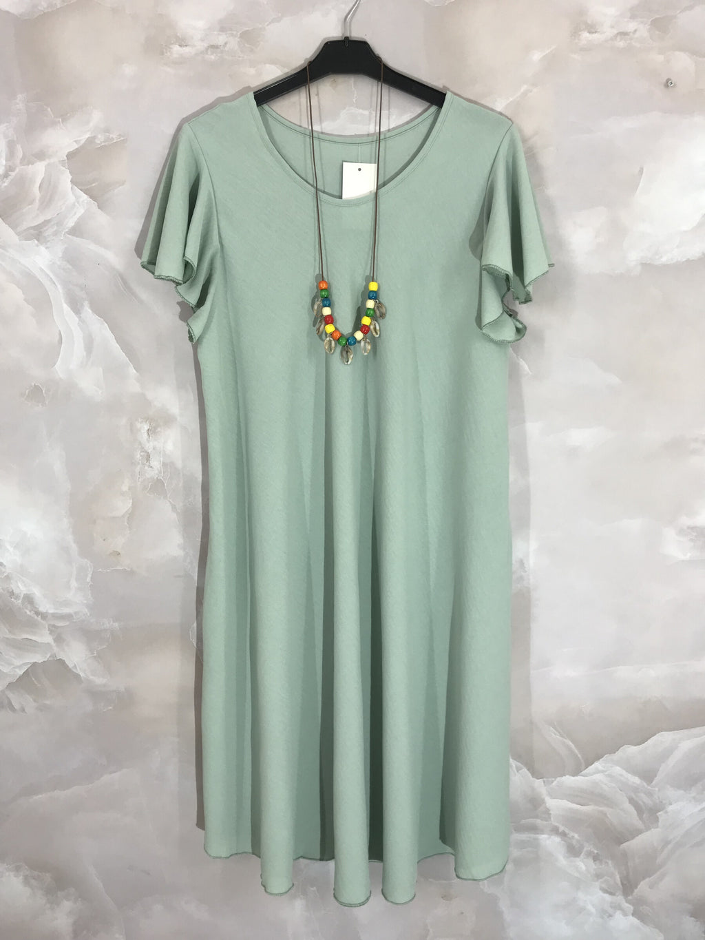Plus Size Large flared waist dress with fluffy sleeves T38 to T52