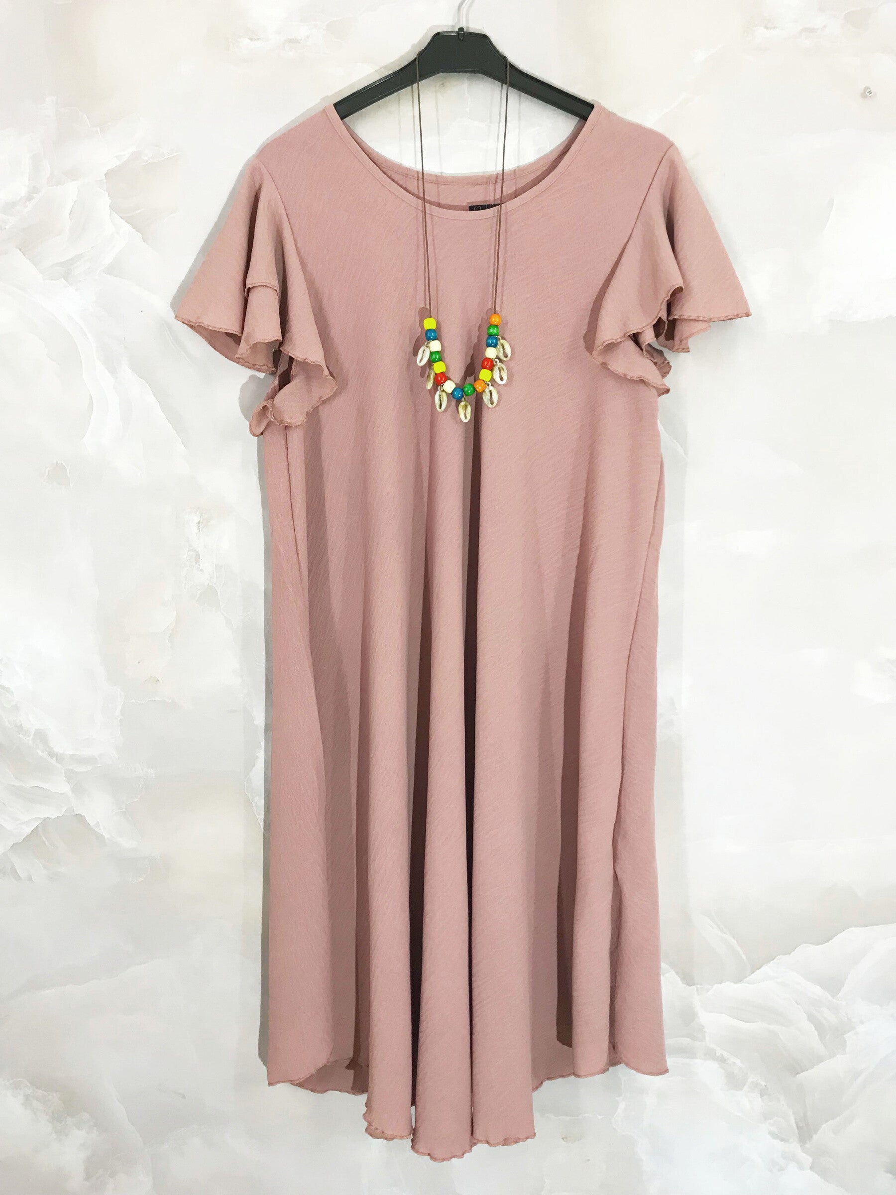 Plus Size Large flared waist dress with fluffy sleeves T38 to T52