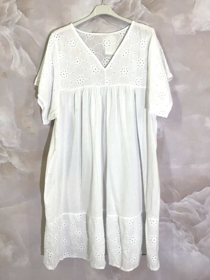 Plus Size V-neck Lace Dress